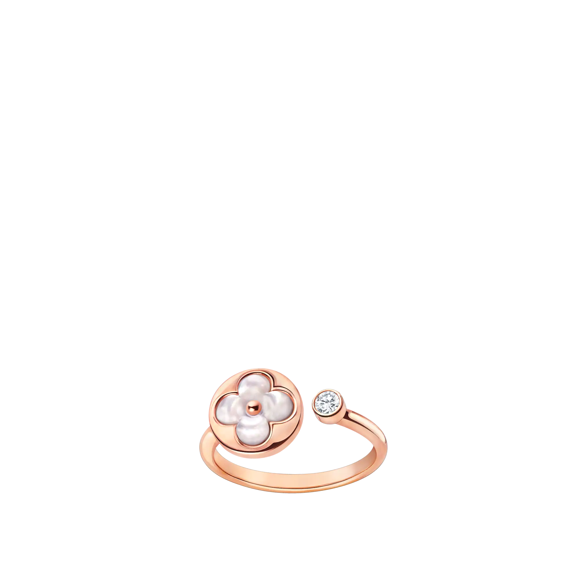 Louis Vuitton Color Blossom Mini Sun Ring, Pink Gold, White Mother-Of-Pearl And Diamond