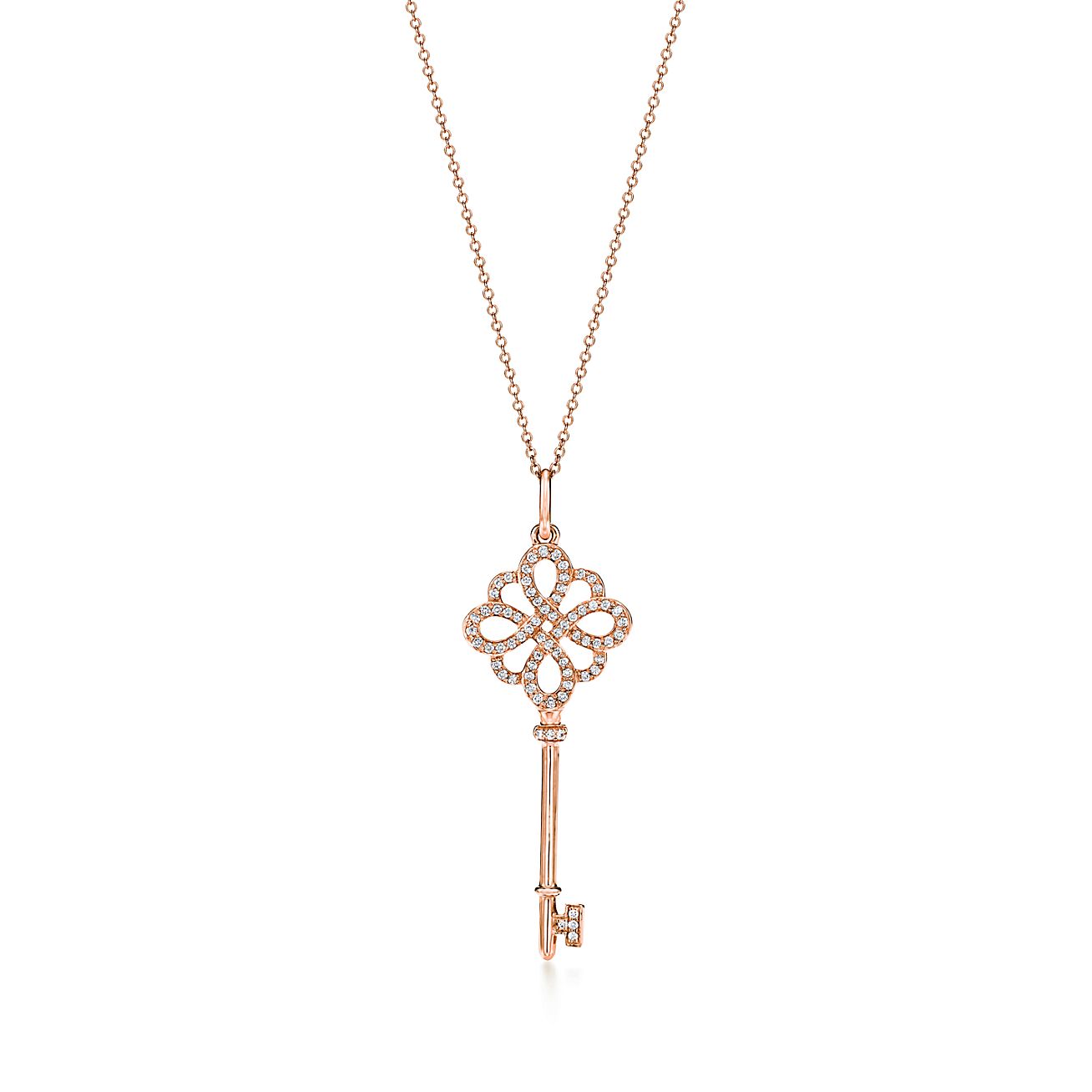 Tiffany & Co. Keys knot key in Stainless steel and gold plating rose gold with diamonds