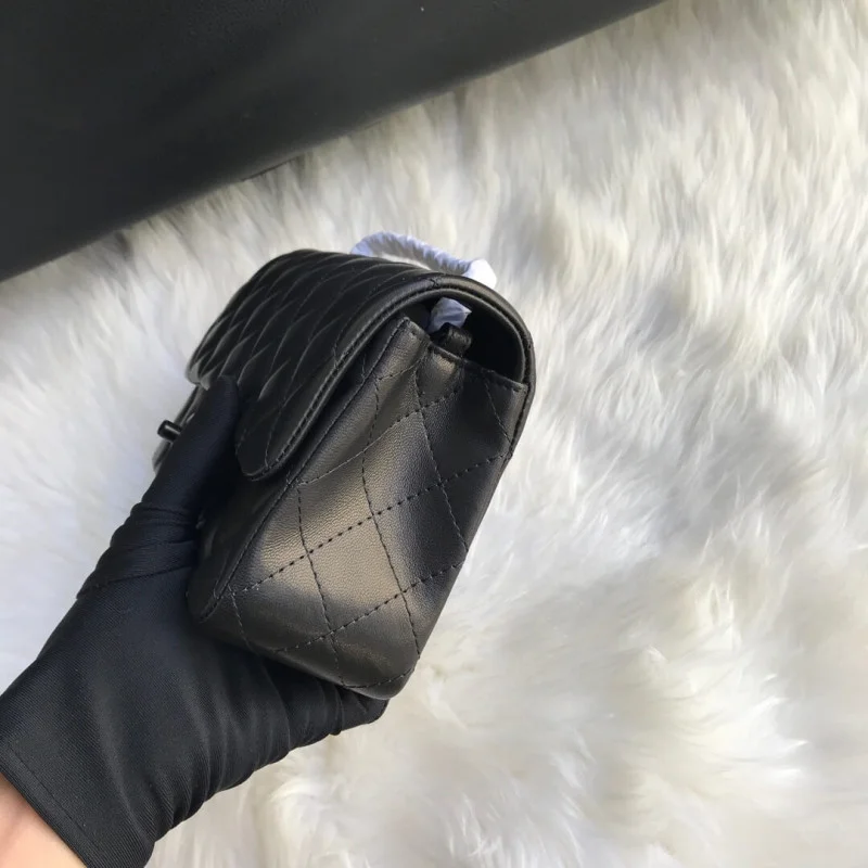 Chanel Lambskin 20Cm Class-Flap Bag 1116 Black