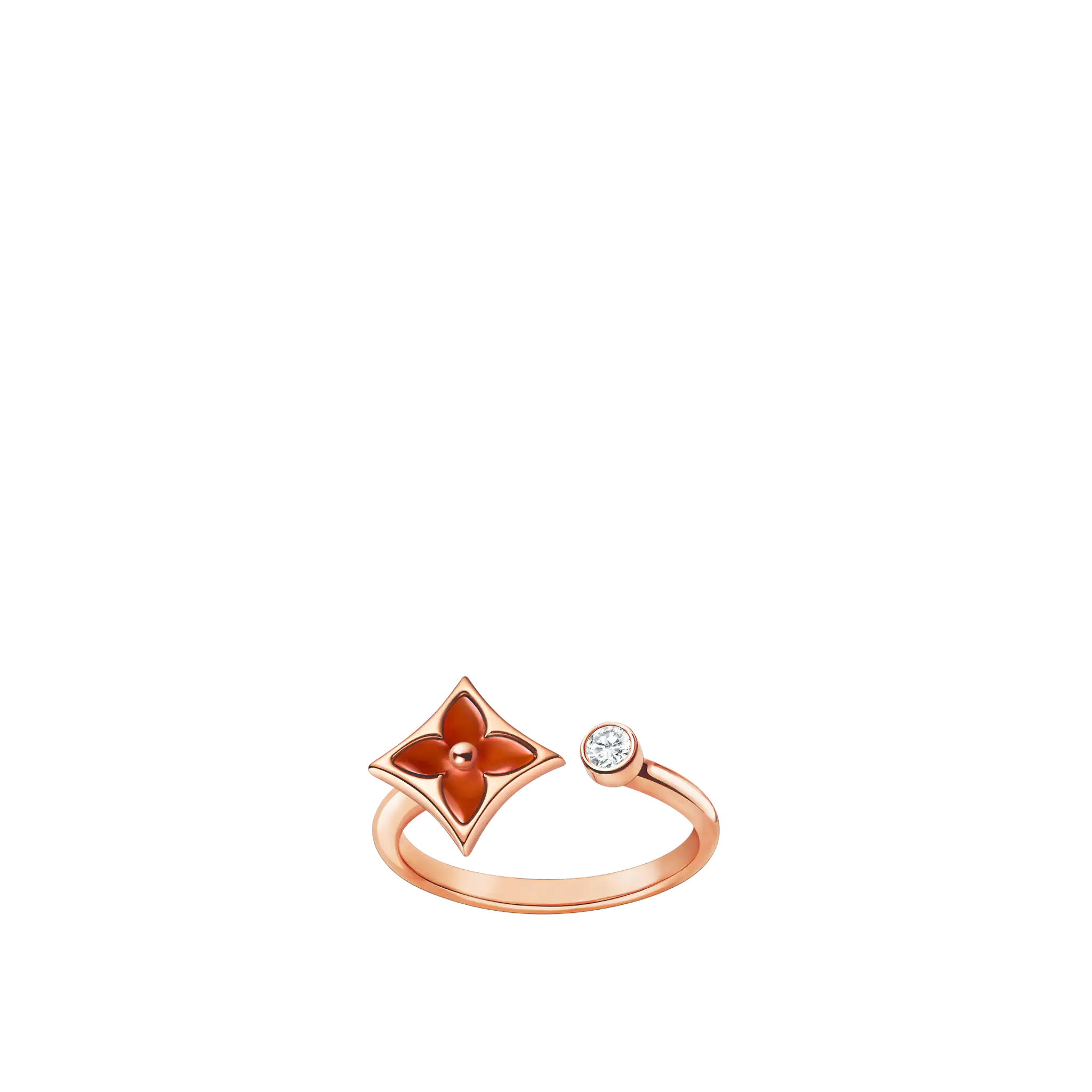Louis Vuitton Color Blossom Mini Star Ring, Pink Gold, Cornelian And Diamond