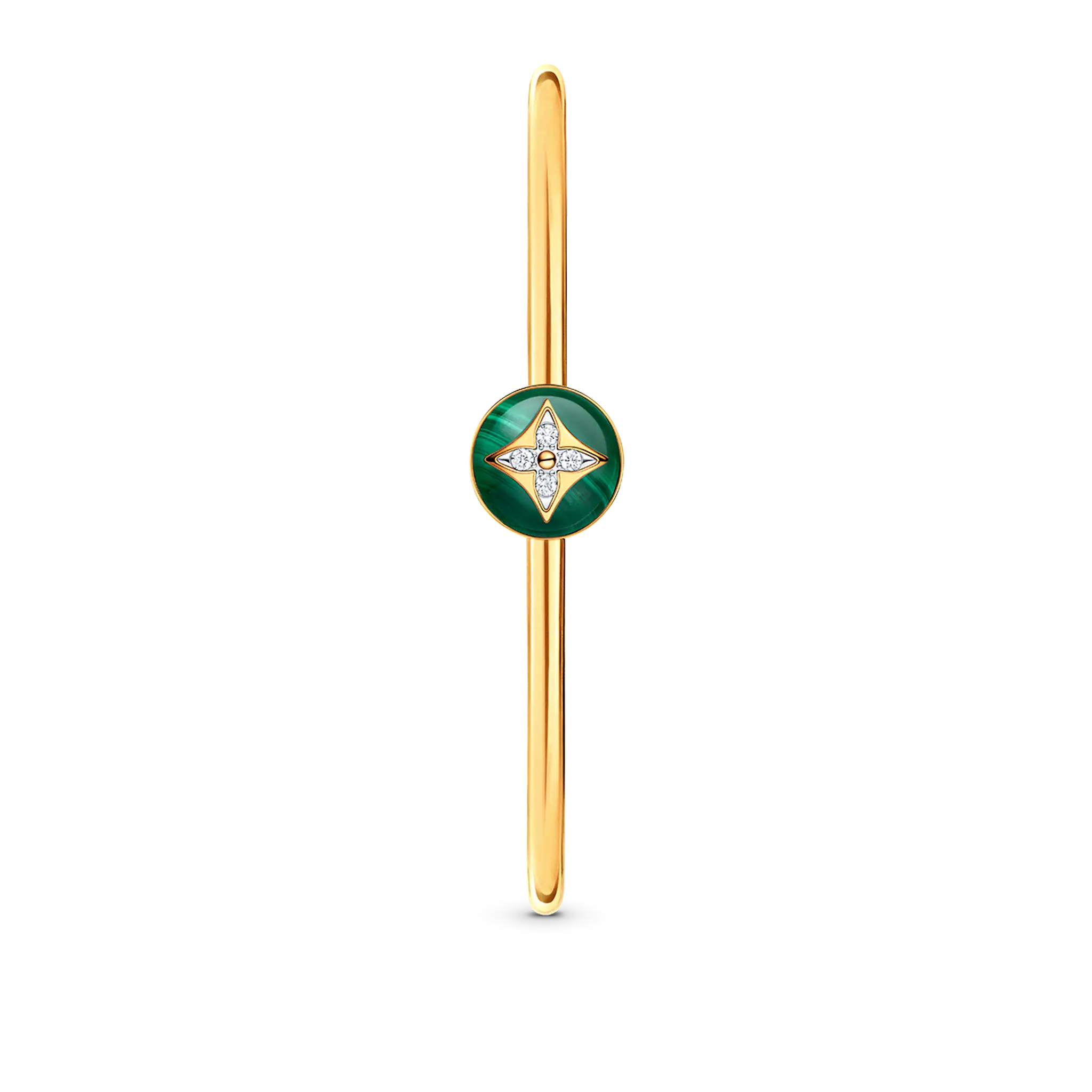 Louis Vuitton B Blossom Open Bangle, Yellow Gold, White Gold, Malachite And Diamonds