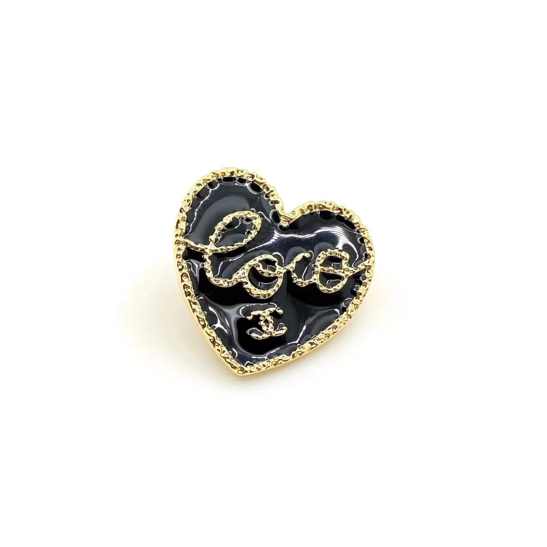 New Black Love Letter Brooch