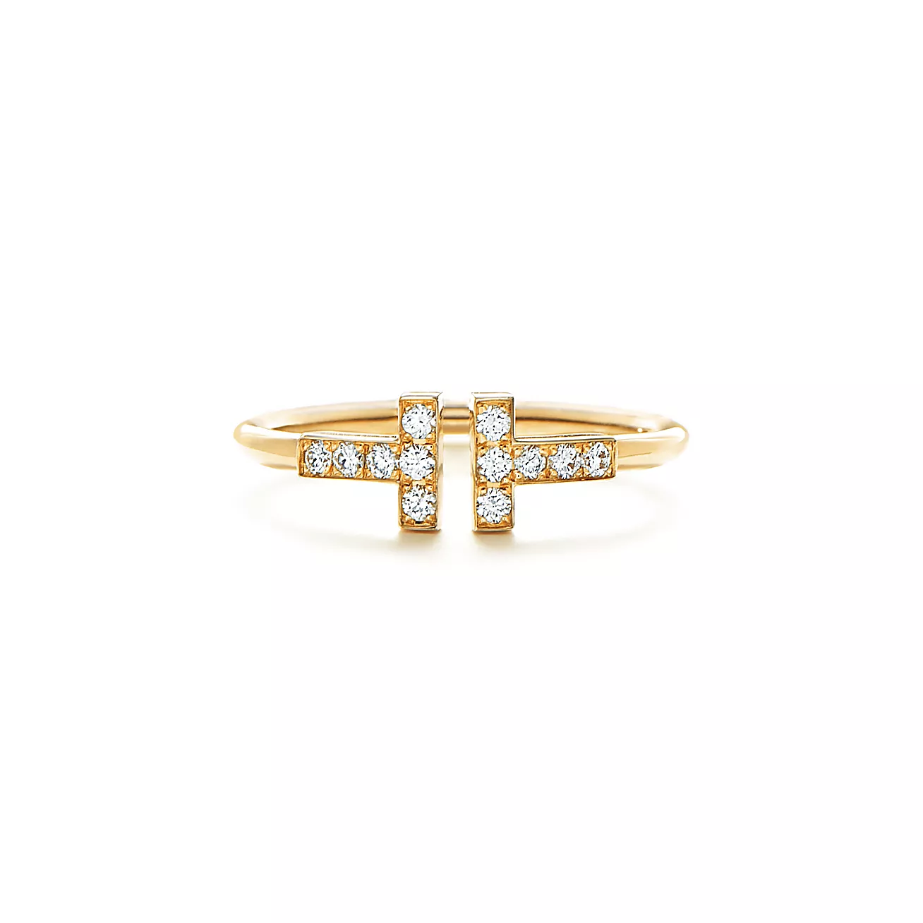 Tiffany & Co. T Diamond Wire Ring in Stainless steel and gold plating Gold