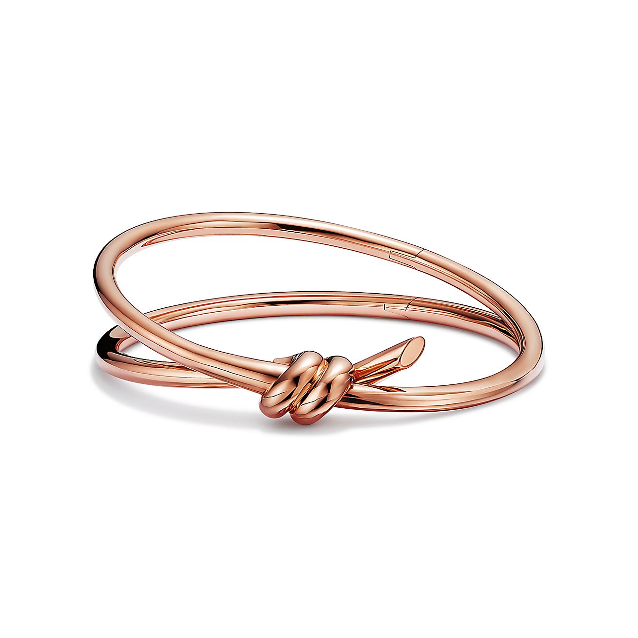 Tiffany & Co. Knot Double Row Hinged Bangle in Rose Gold