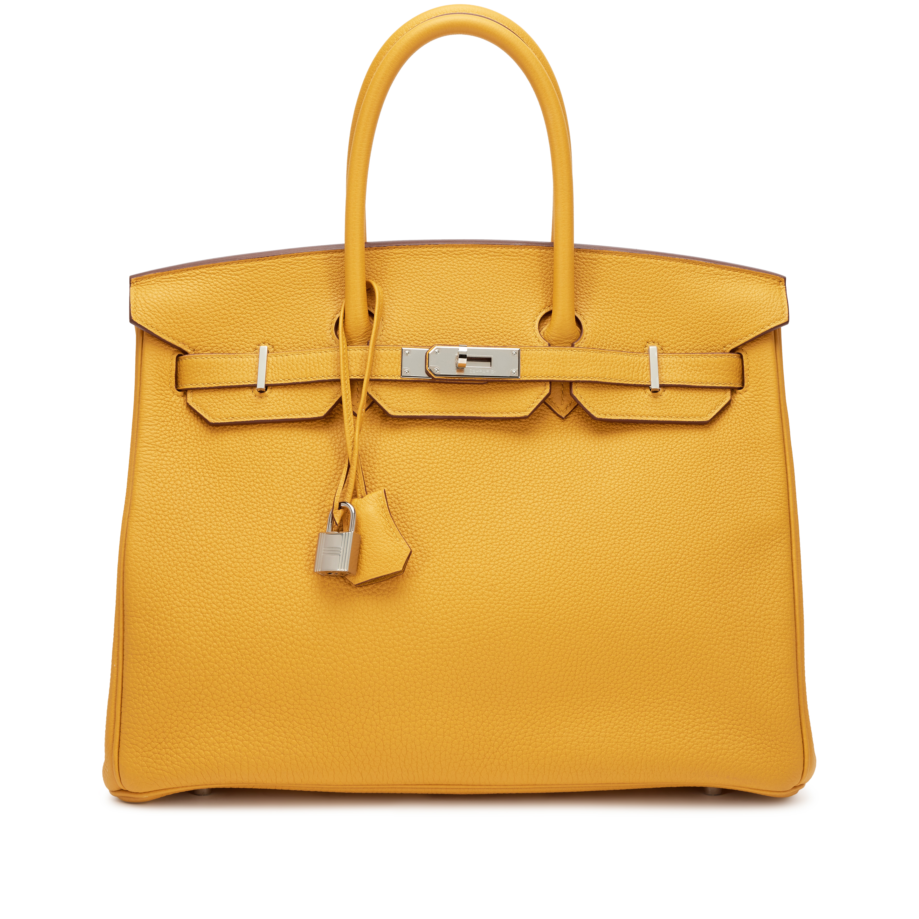 Birkin 35 Jaune Ambre Togo Palladium Hardware