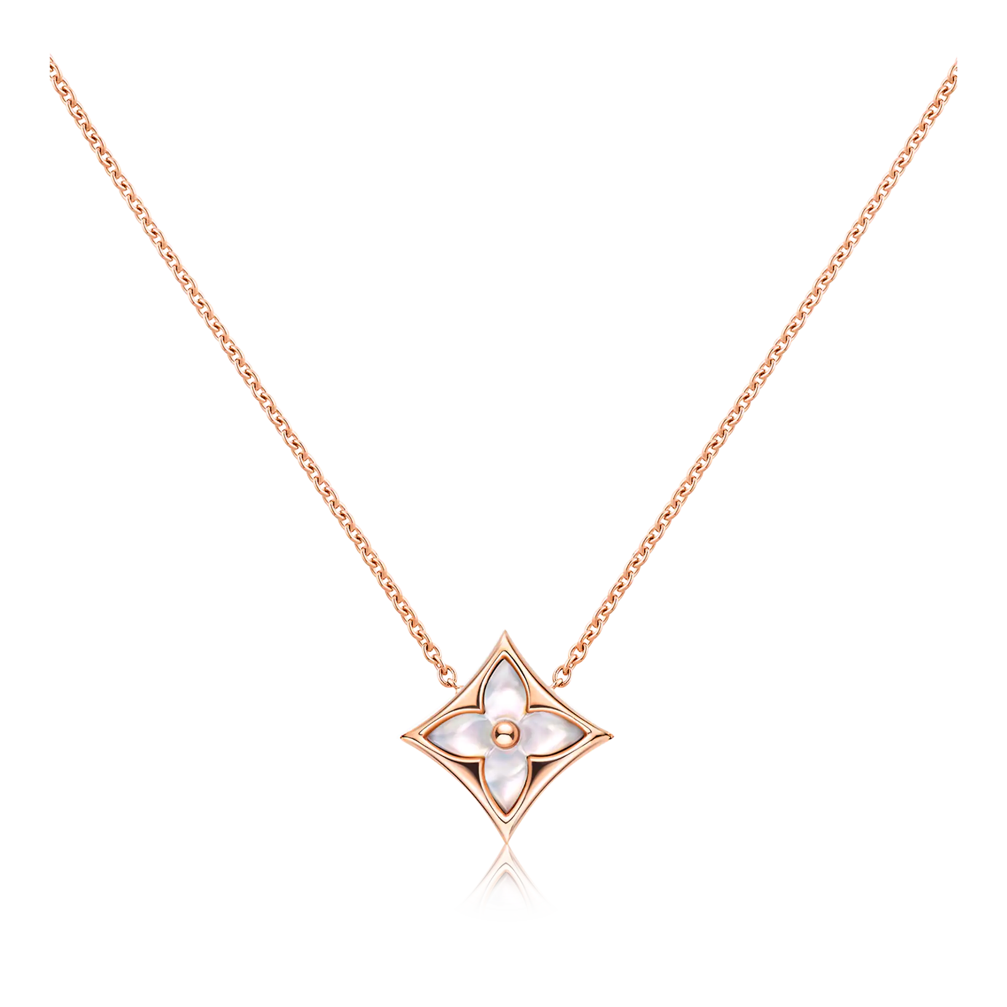 Louis Vuitton Color Blossom star pendant, pink gold and white mother-of-pearl