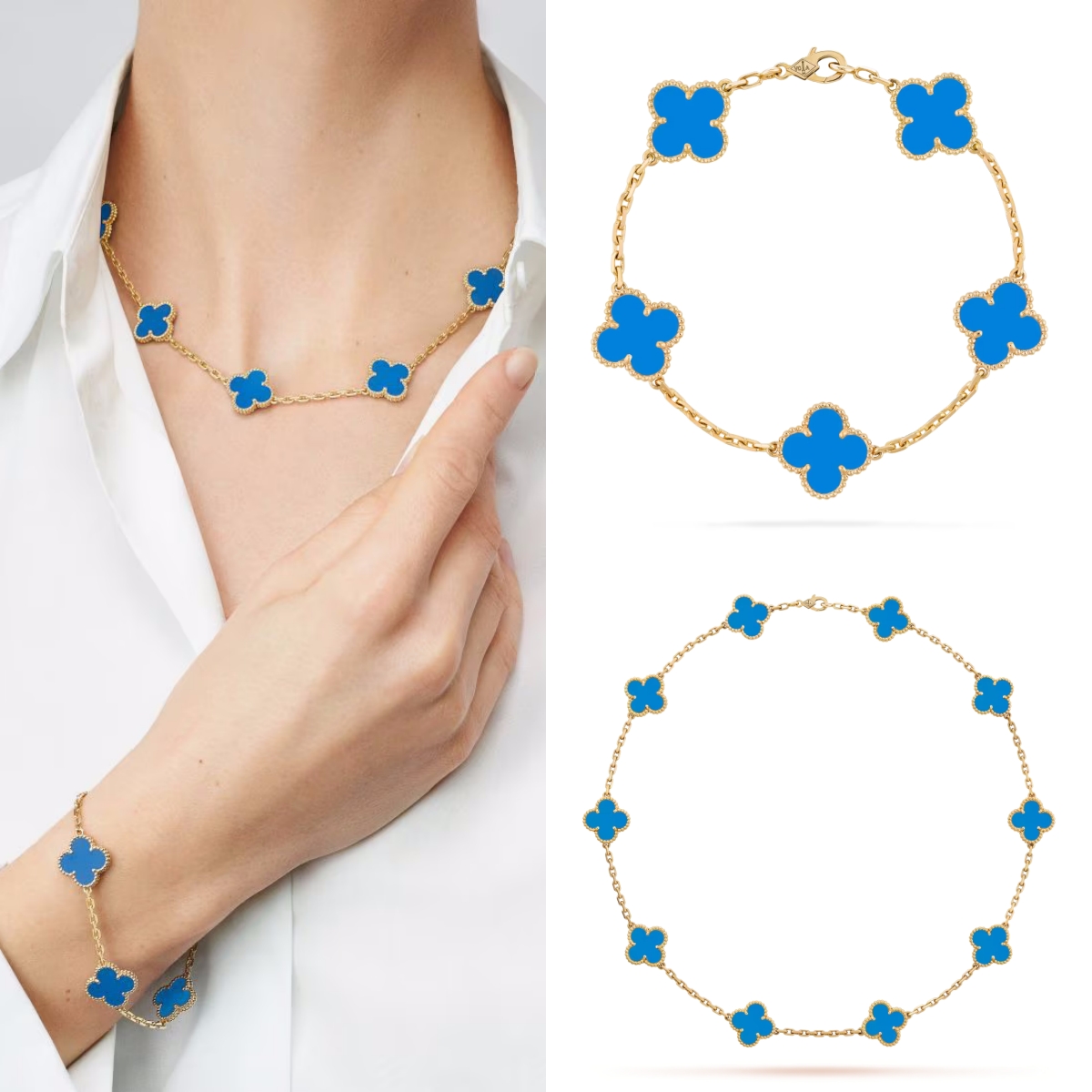 Van Cleef & Arpels 10-piece necklace set + 5-piece bracelet set