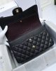 Chanel Large Classic Handbag Grained Calfskin & Gold-Tone Metal A58600