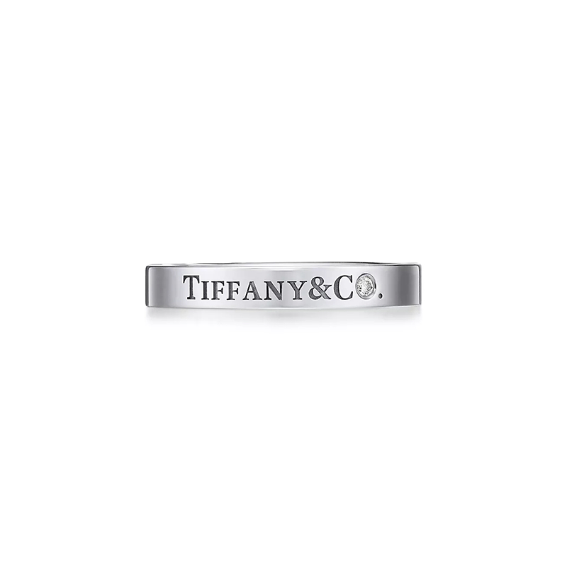 Tiffany & Co. Band Ring in Platinum with a Diamond