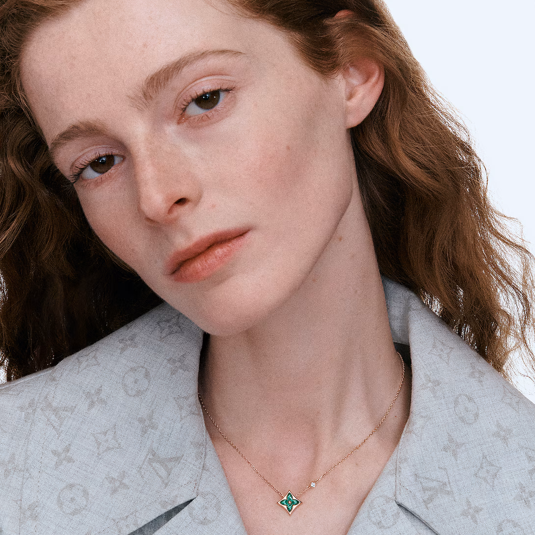 Louis Vuitton Color Blossom BB Star Pendant, Pink Gold, Malachite And Diamond Q93894