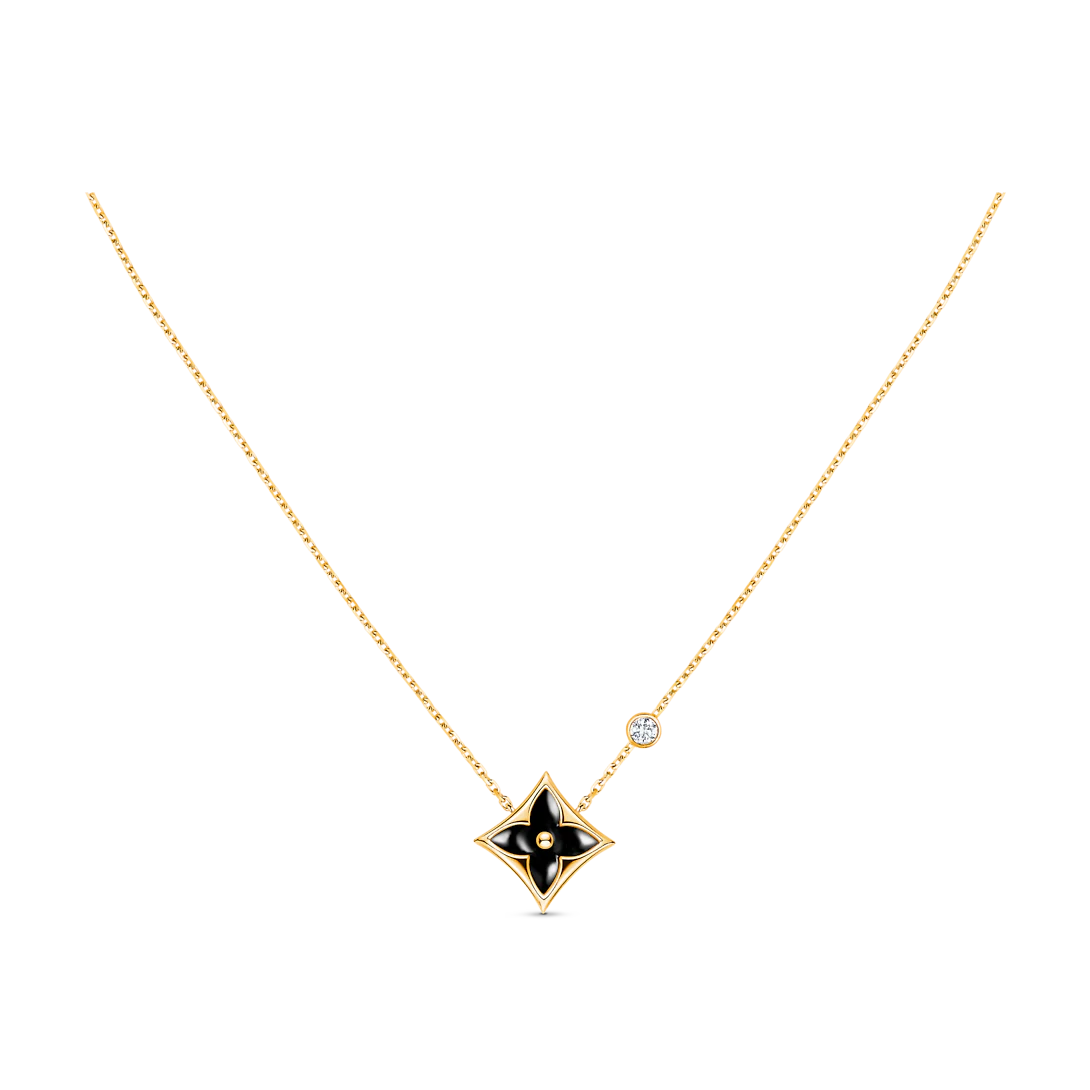 Louis Vuitton Color Blossom Bb Star Pendant, Yellow Gold, Onyx And Diamond