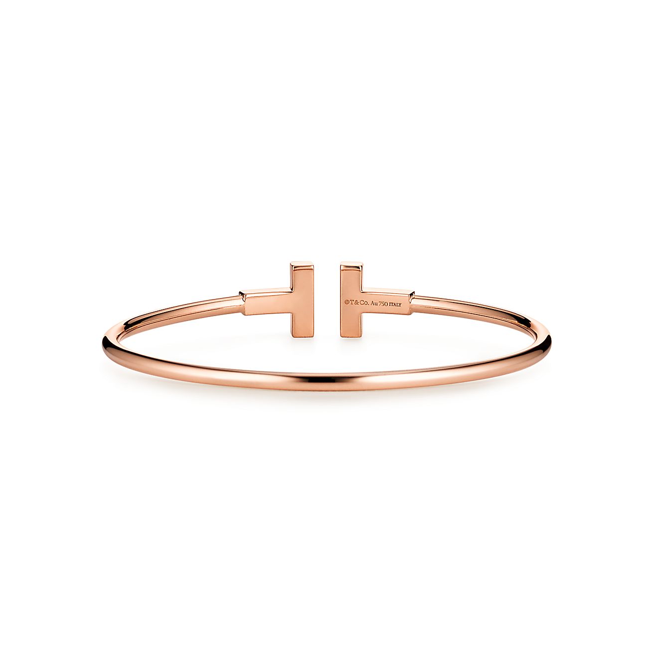 Tiffany & Co. T Wire Bracelet in Rose Gold with Diamonds