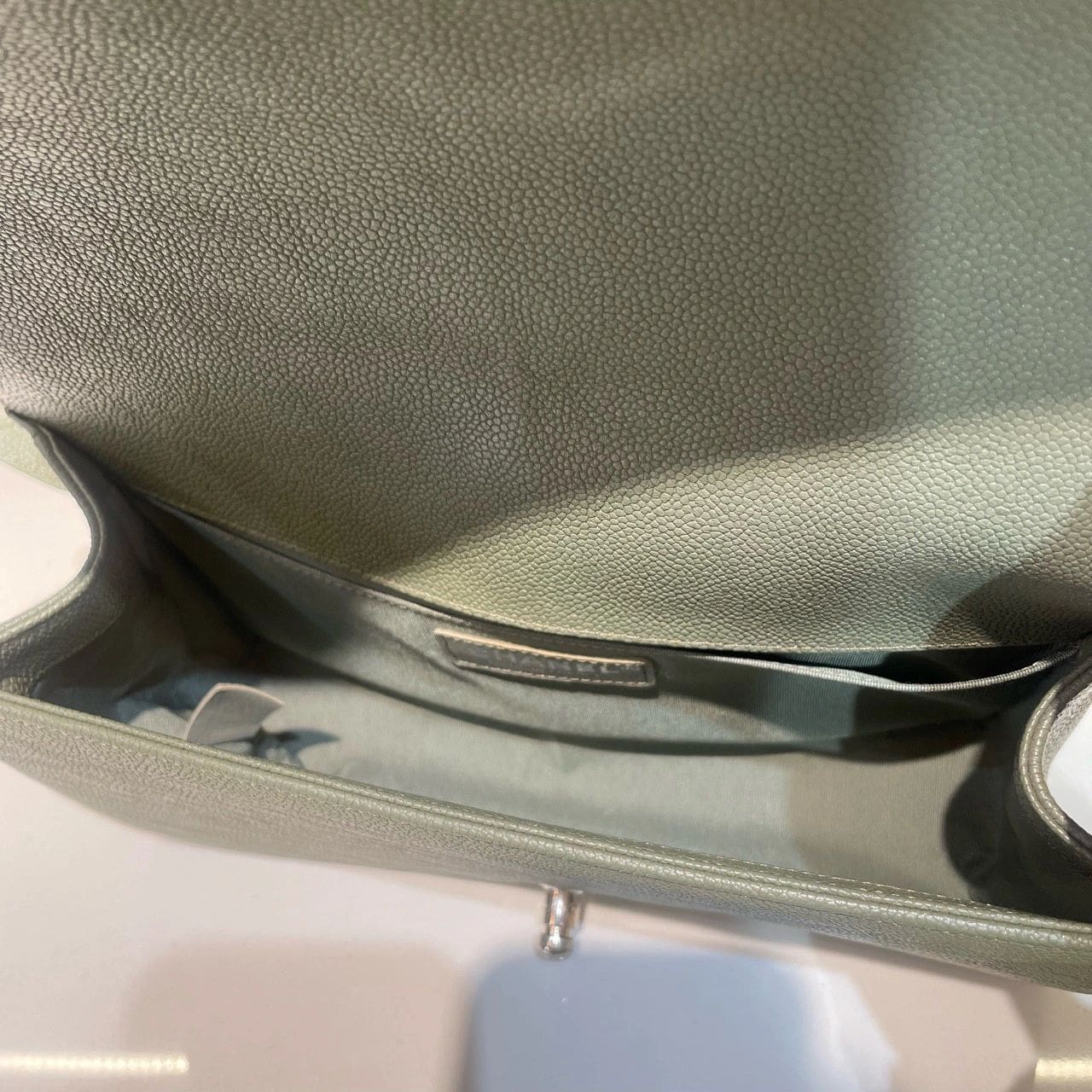 CHANEL MEDIUM BOY BAG CAVIAR LIGHT GREEN