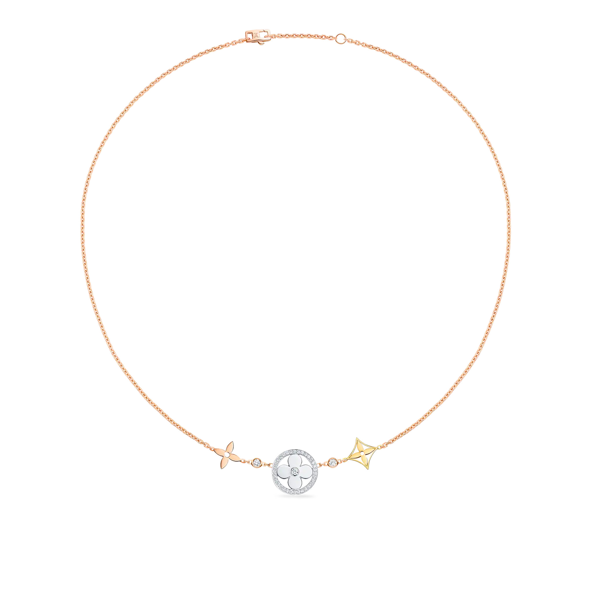 Louis Vuitton Idylle Blossom XL Necklace, 3 golds and diamonds