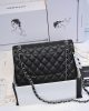 Chanel Large Classic Handbag Grained Calfskin & Silver Metal A58600
