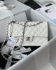 CHANEL SMALL CLASSIC FLAP HANDBAG SILVER METAL