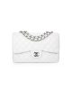 CHANEL SMALL CLASSIC FLAP HANDBAG SILVER METAL