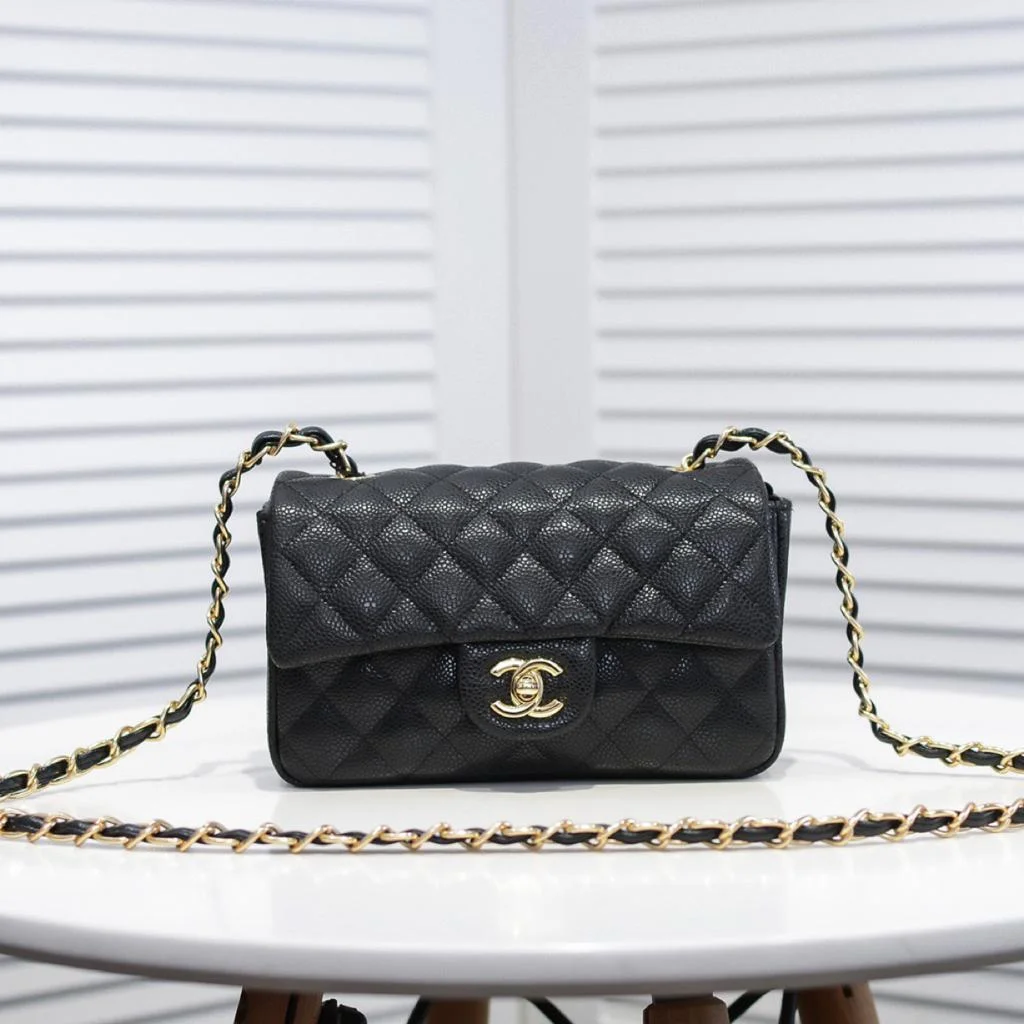 Chanel Mini Flap Bag Black For Women 7.8in/20cm A69900