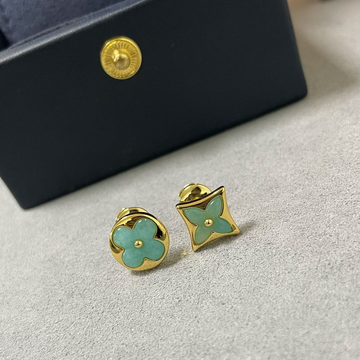 Louis Vuitton Amazonite Mandarin Duck Earrings
