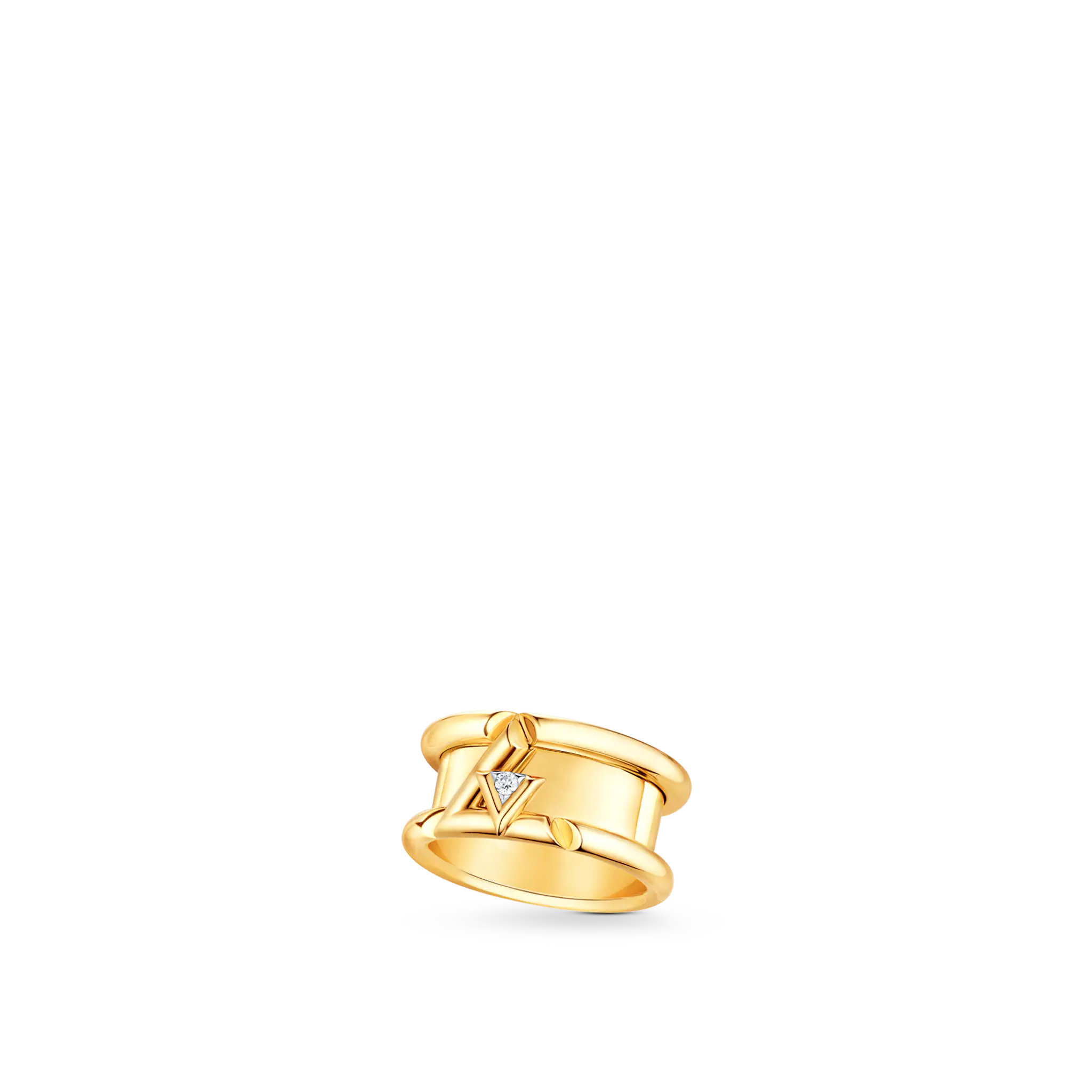 Louis Vuitton Volt One Band Ring, Yellow Gold And Diamond