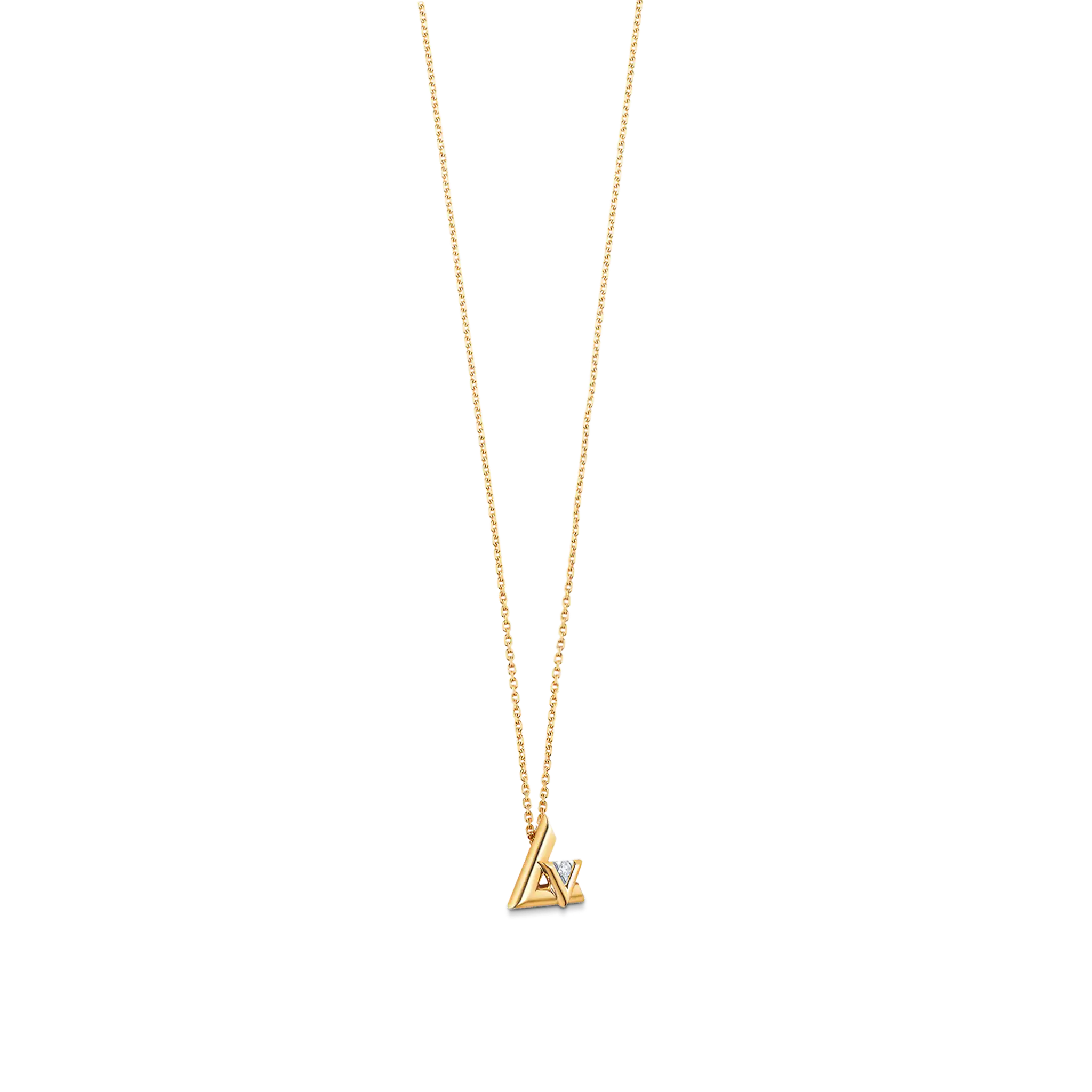 Louis Vuitton Volt One Small Pendant, Yellow Gold And Diamond