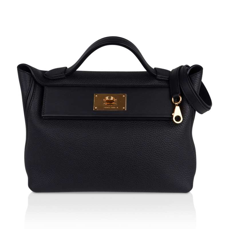 24/24 29 Bag Black Clemence / Swift Gold Hardware