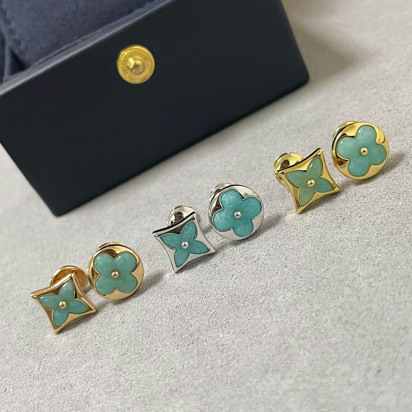 Louis Vuitton Amazonite Mandarin Duck Earrings