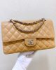 CHANEL Dark Beige Caviar Medium Classic Double Flap Bag