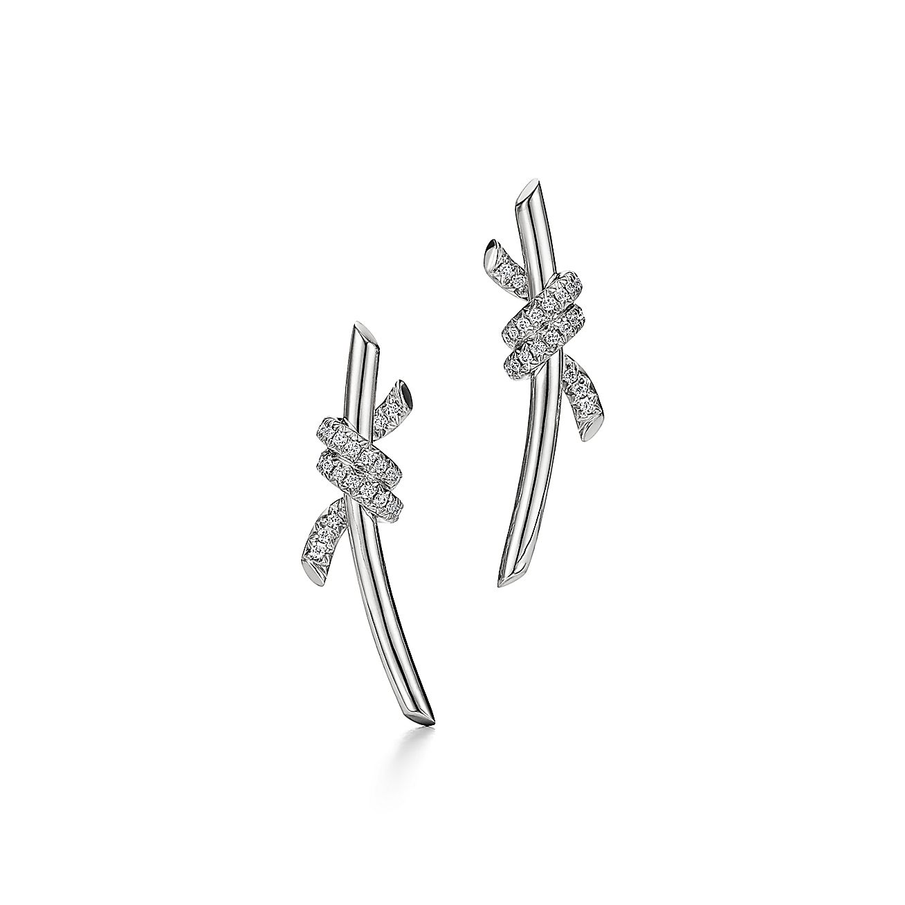Tiffany & Co. Knot Earrings in White Gold with Diamonds