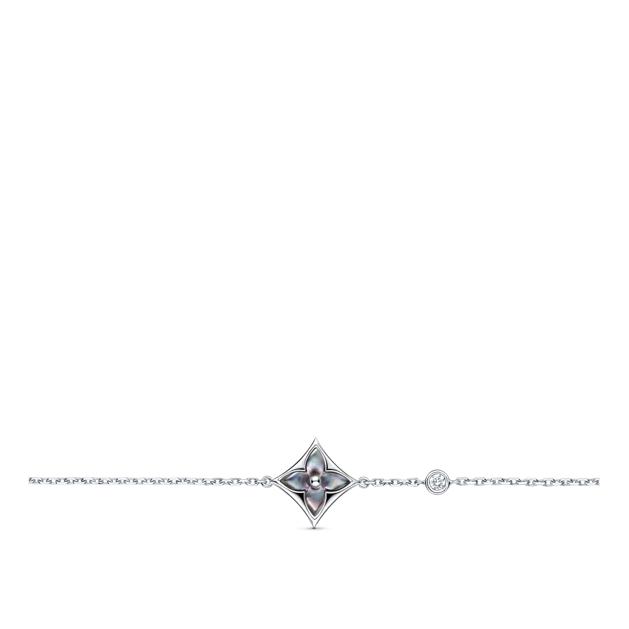 Louis Vuitton Color Blossom Bb Star Bracelet, White Gold, Grey Mother-Of-Pearl And Diamond