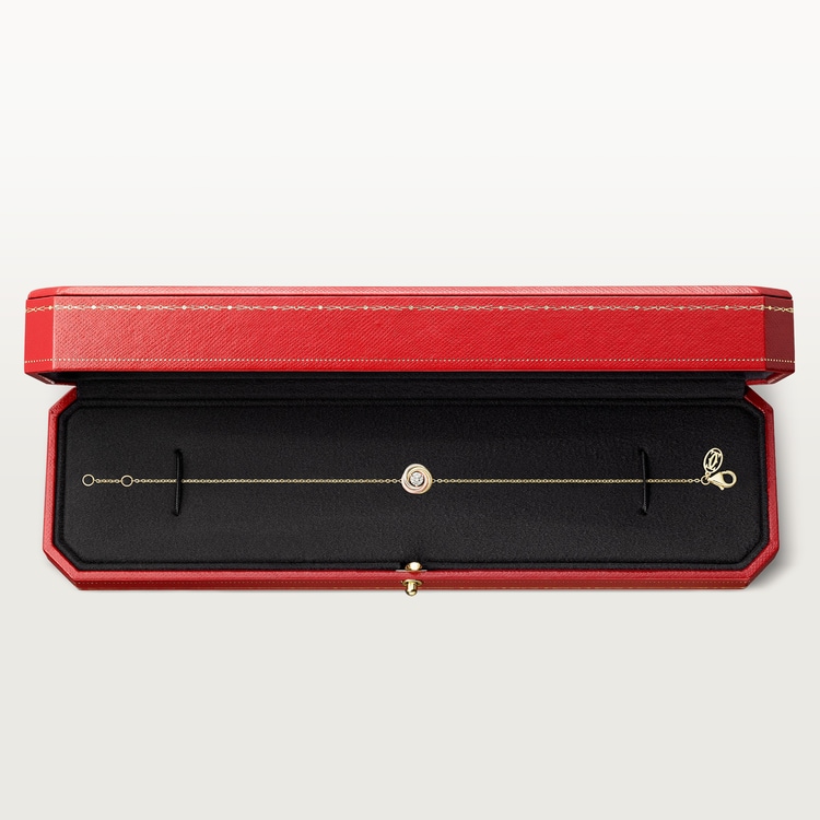 Cartier Trinity bracelet, on chain, 1 diamond