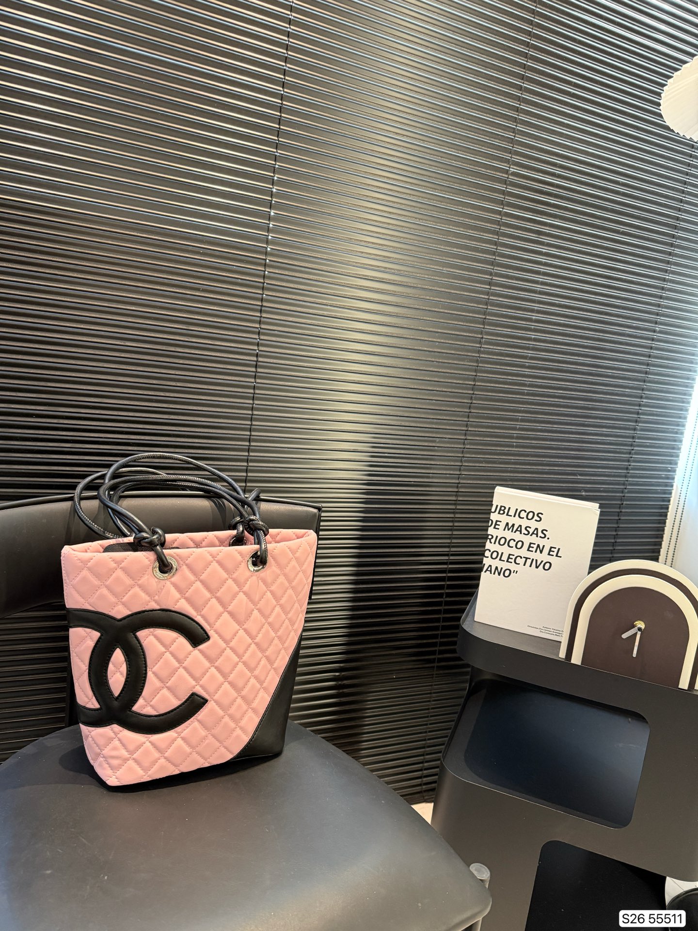 Chanel Pink Quilted Lambskin Leather Medium Cambon Tote