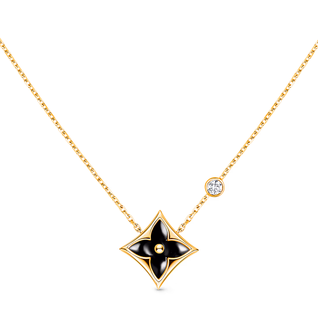 Louis Vuitton Color Blossom BB Star Pendant, Yellow Gold, Onyx And Diamond Q93699