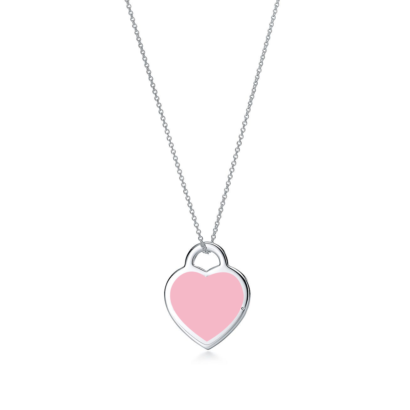 Tiffany & Co. Return to  Pink Heart Tag Pendant in Silver, Medium