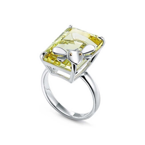 Tiffany & Co. Yellow Quartz Bee Ring in Sterling Silver and Stainless steel and gold plating Gold