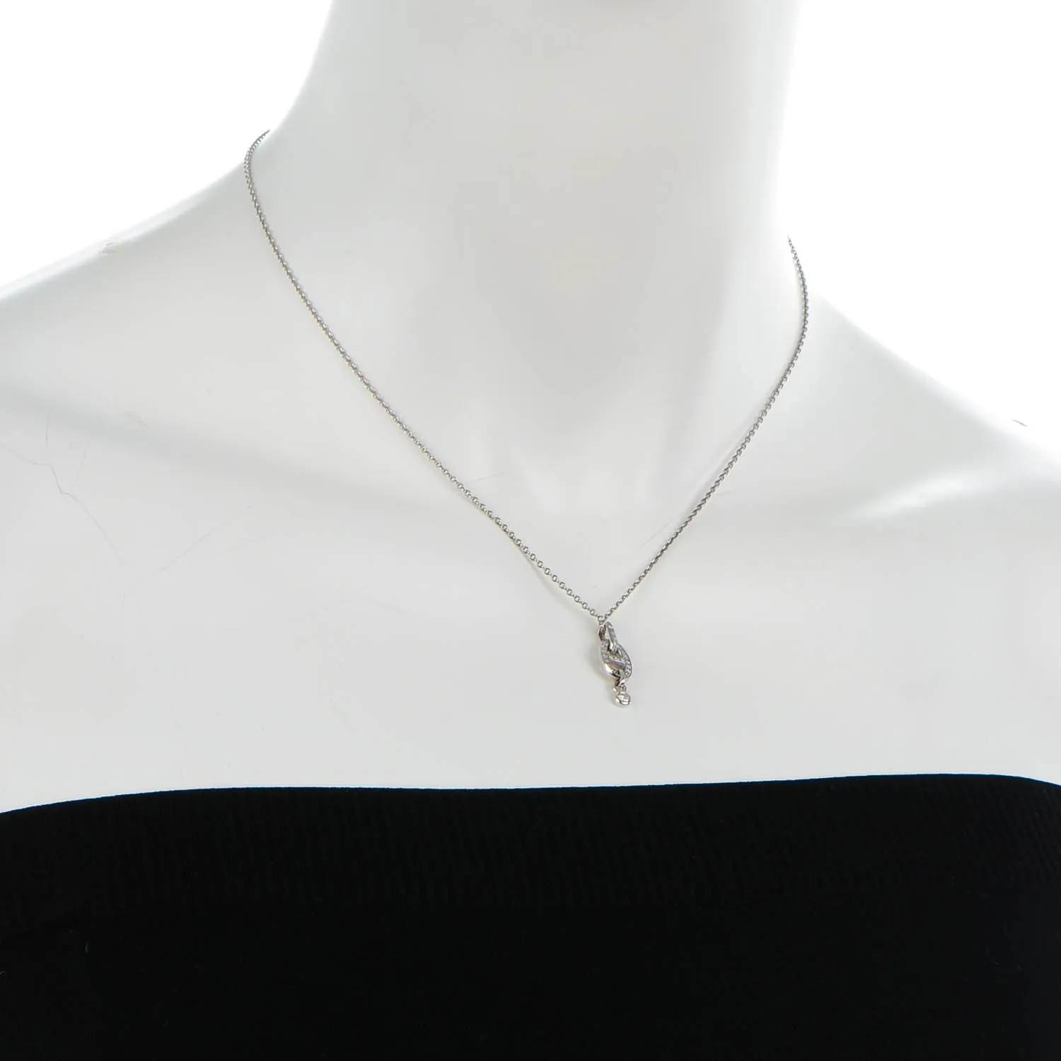 Hermes Stainless steel and gold plating White Gold Diamond PM Chaine d'Ancre Enchainee Necklace