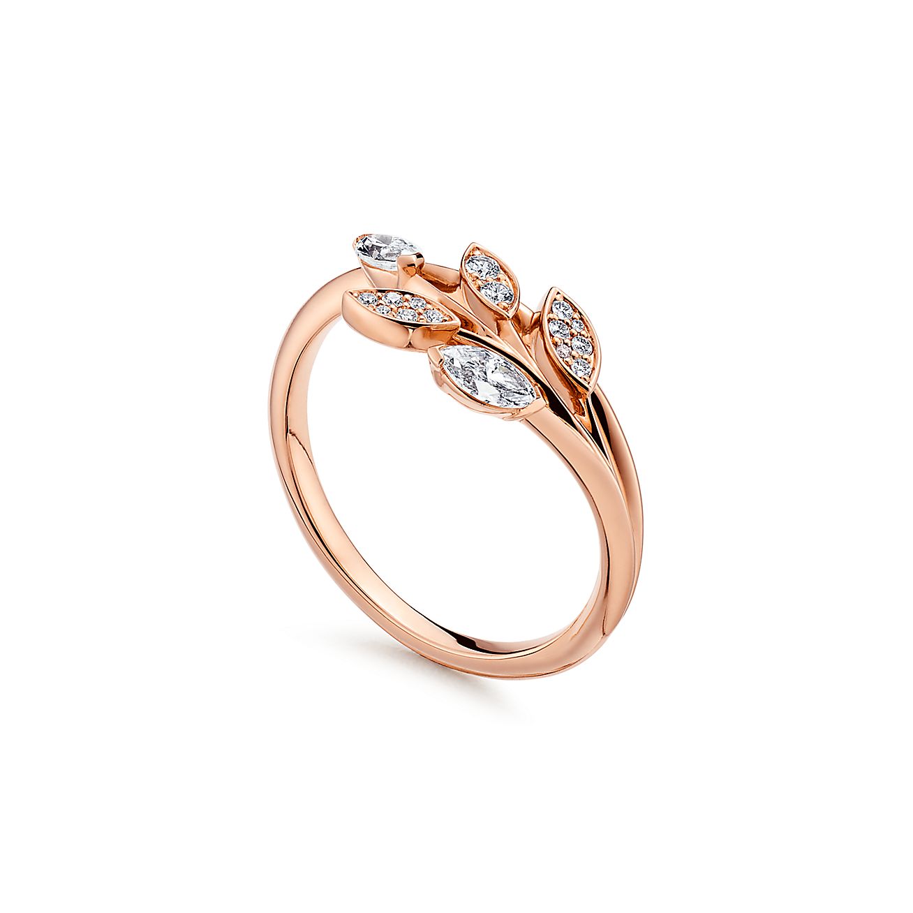 Tiffany & Co. Victoria Diamond Vine Ring in Stainless steel and gold plating Rose Gold
