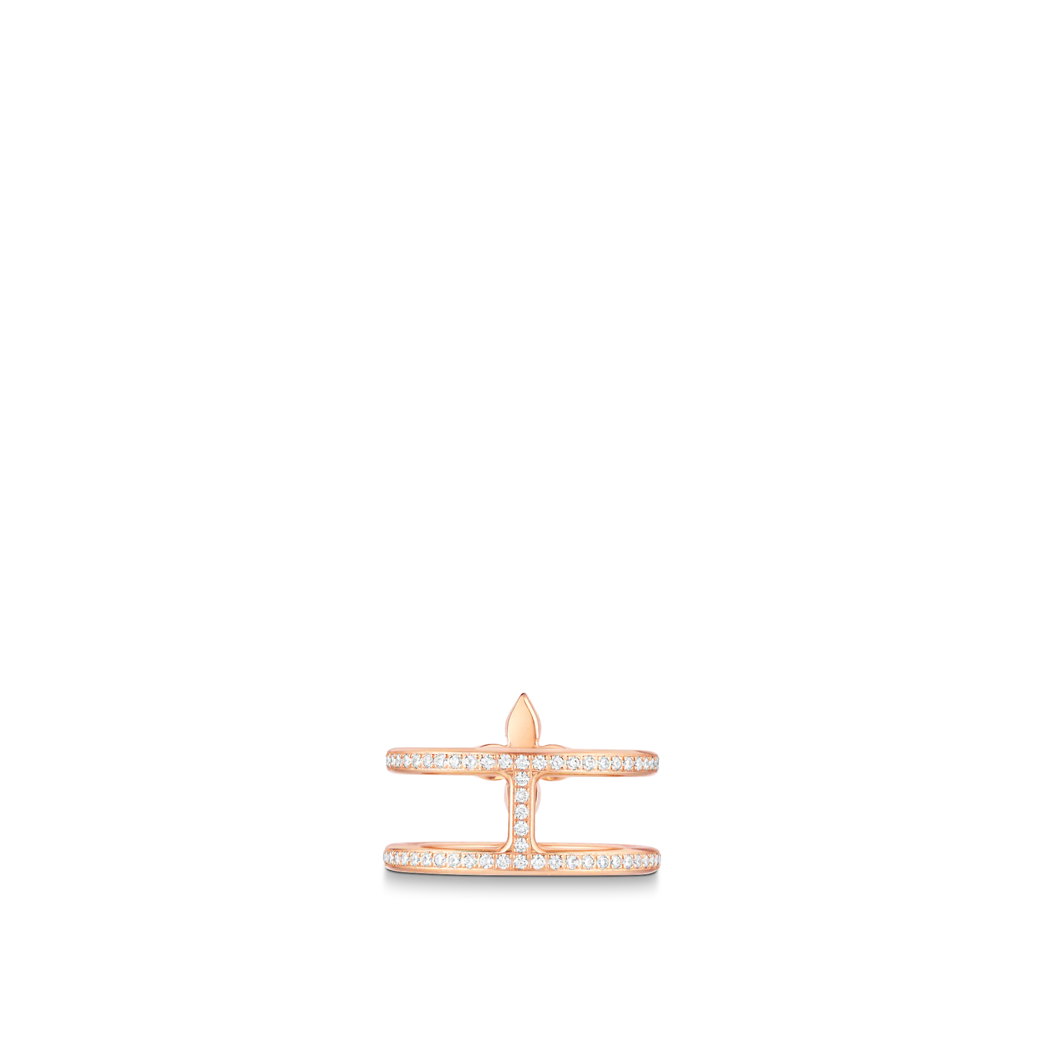 Louis Vuitton Idylle Blossom Two-Row Ring, Pink Gold And Diamonds
