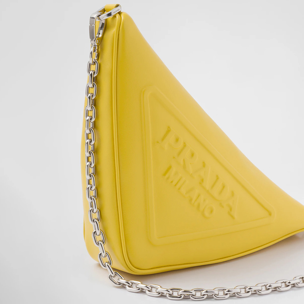 Triangle leather mini-bag