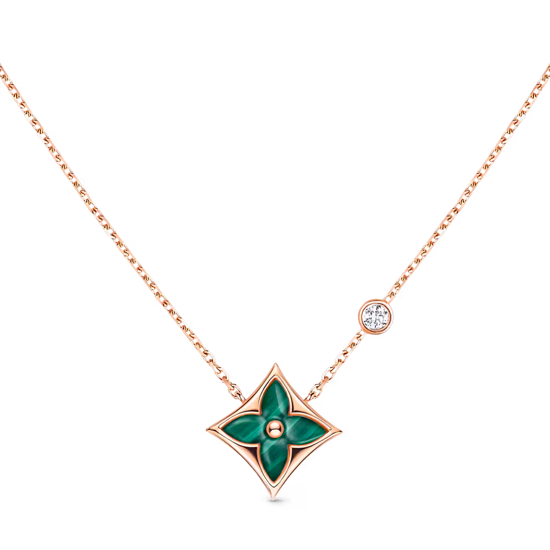 Louis Vuitton Color Blossom BB Star Pendant, Pink Gold, Malachite And Diamond Q93894