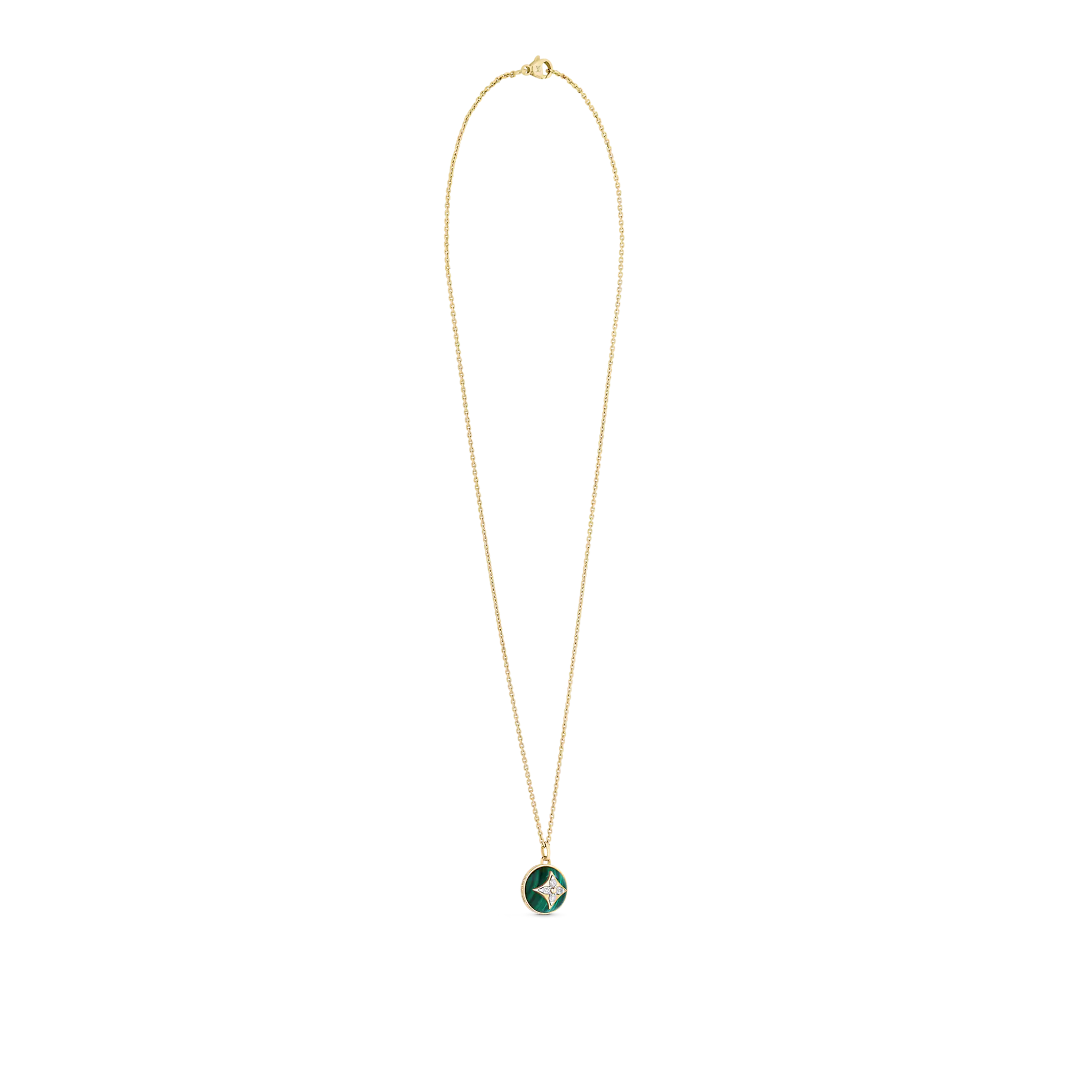 Louis Vuitton B Blossom Pendant, Yellow Gold, White Gold, Malachite And Diamonds