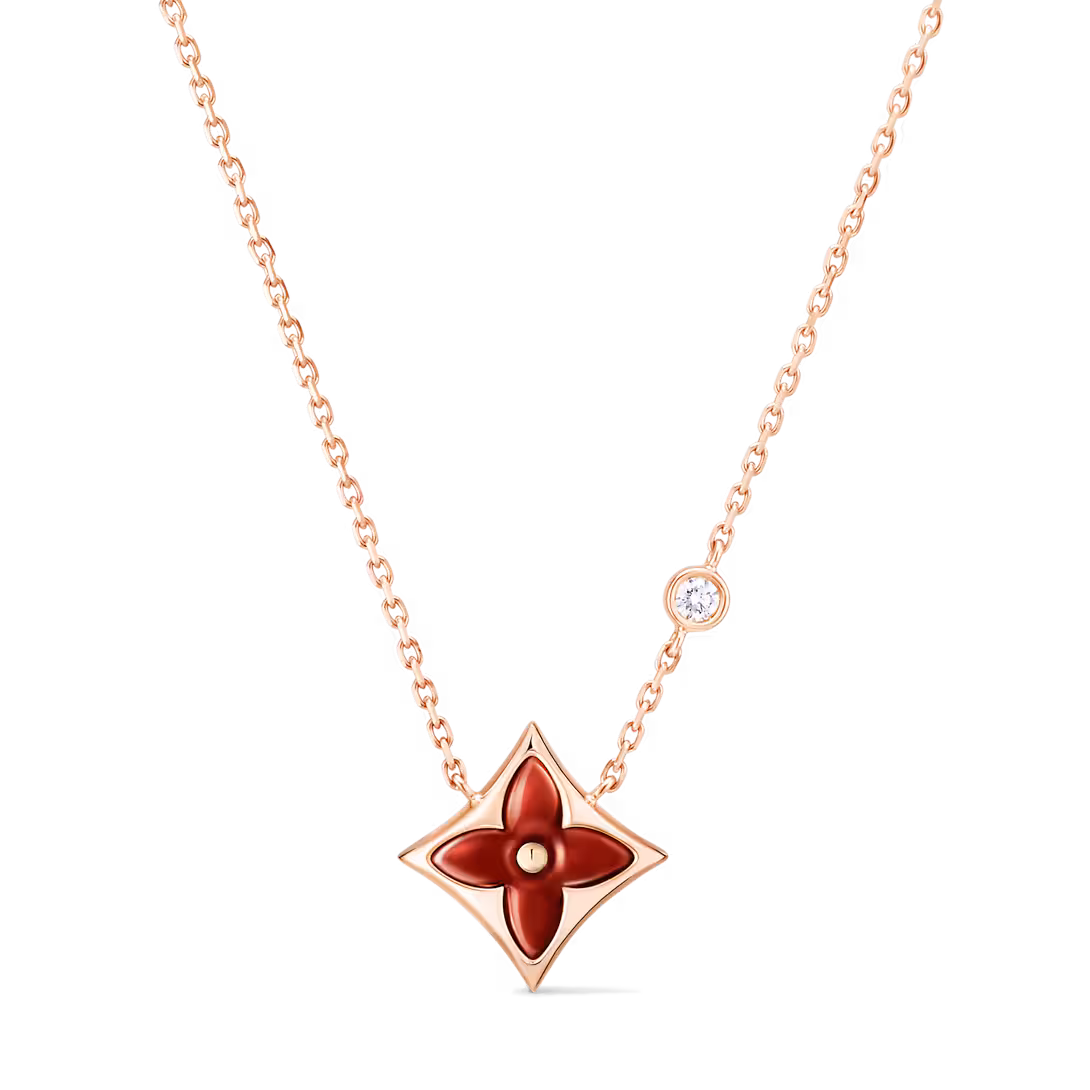 Louis Vuitton Color Blossom BB Star Pendant, Pink Gold, Cornelian And Diamond Q93711