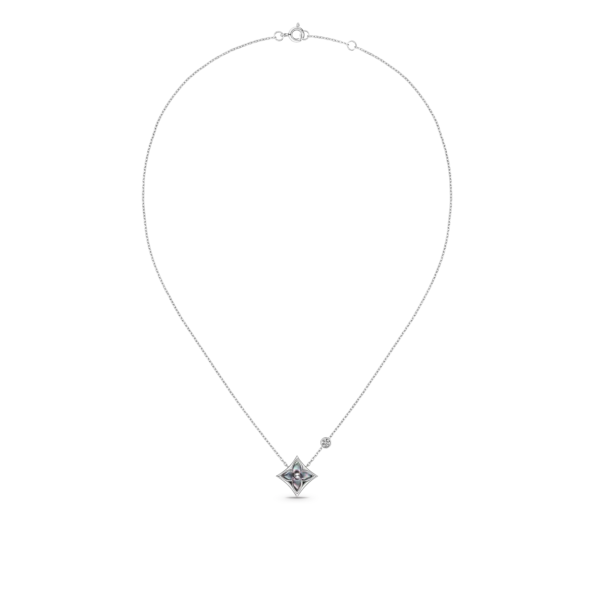 Louis Vuitton Color Blossom Bb Star Pendant, White Gold, Grey Mother-Of-Pearl And Diamond