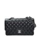 Chanel Classic Handbag Grained Calfskin & Silver Metal A01112