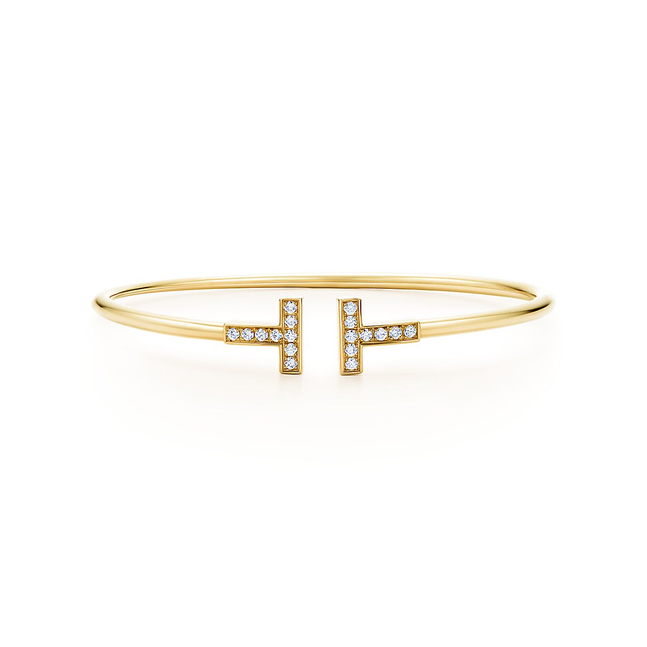 Tiffany & Co. T Diamond Wire Bracelet in Stainless steel and gold plating Gold