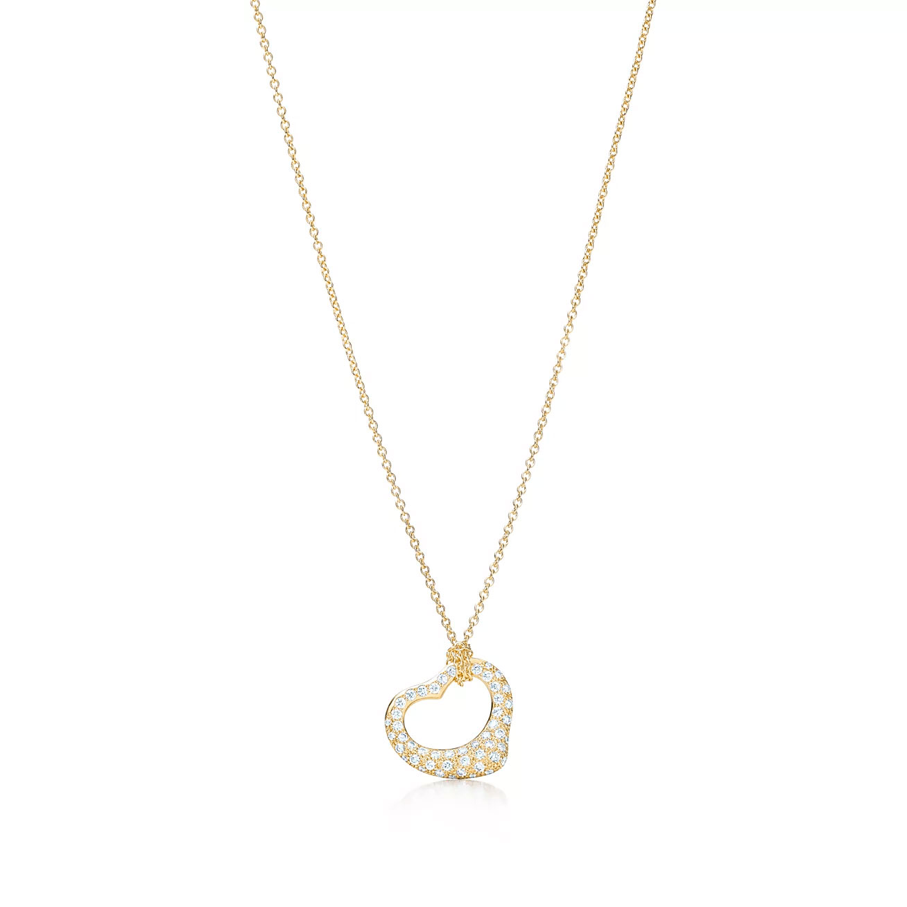 Tiffany & Co. Elsa Peretti  Open Heart Pendant in Stainless steel and gold plating Yellow Gold
