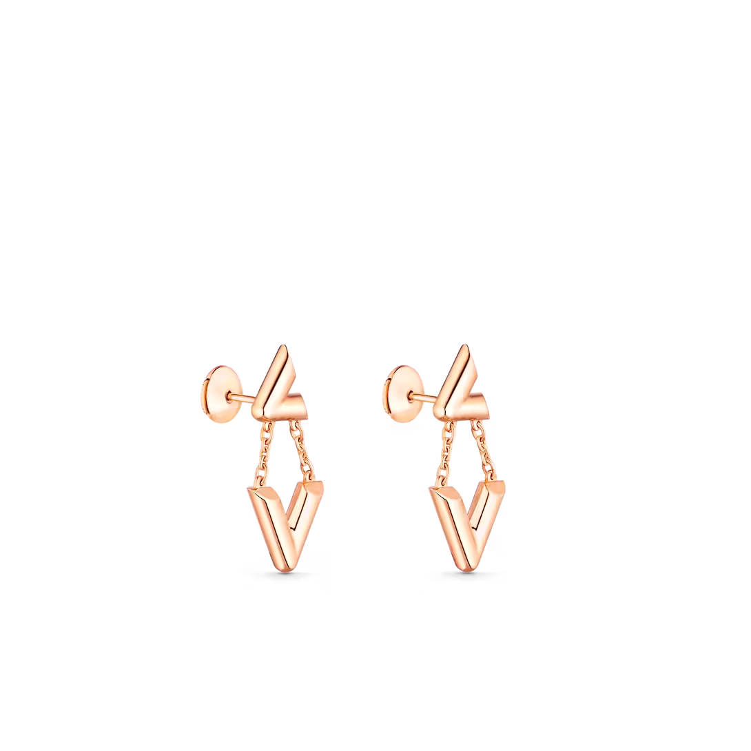 Louis Vuitton Volt Upside Down Earrings, Pink Gold