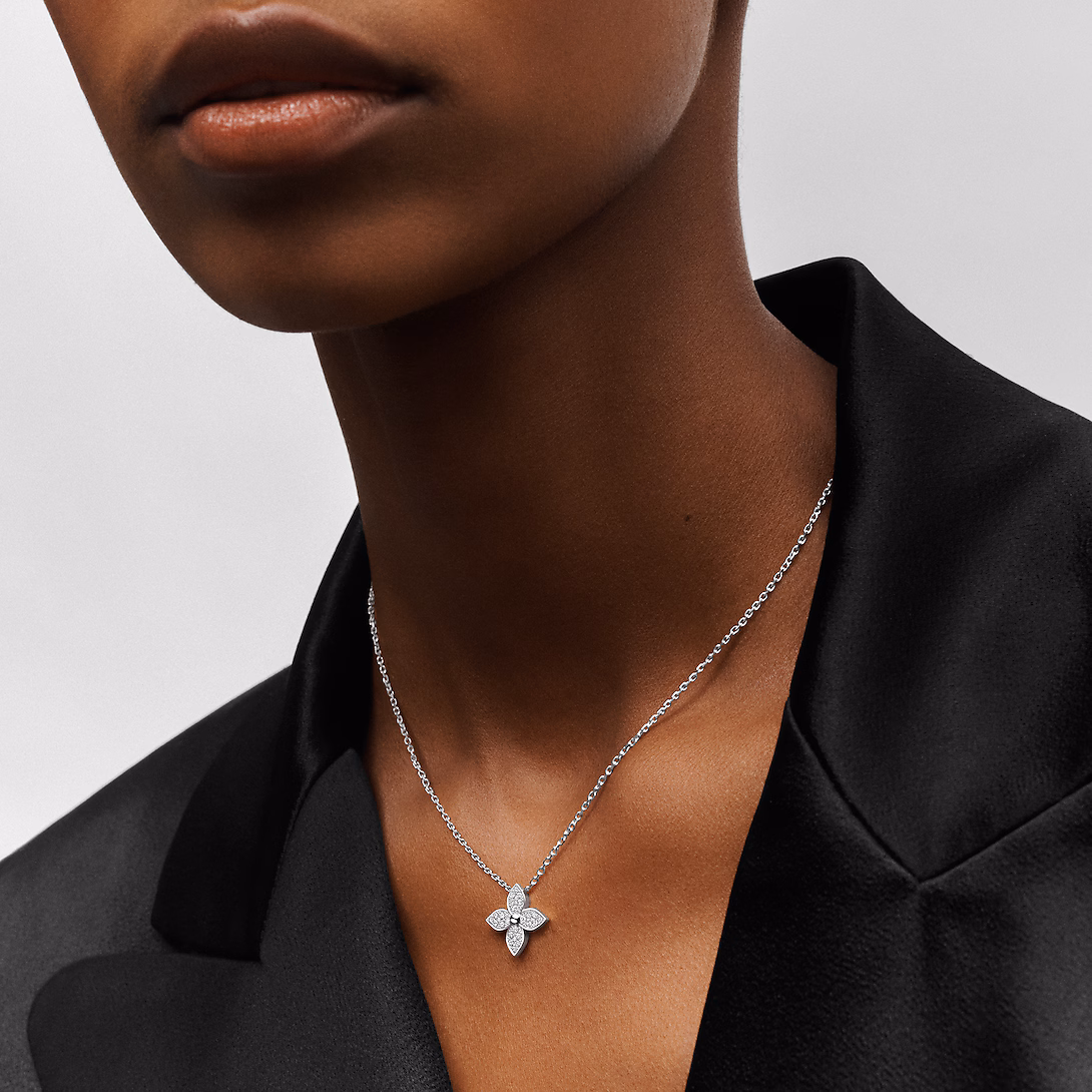 Louis Vuitton Idylle Blossom Pendant, White Gold And Diamonds Q93622