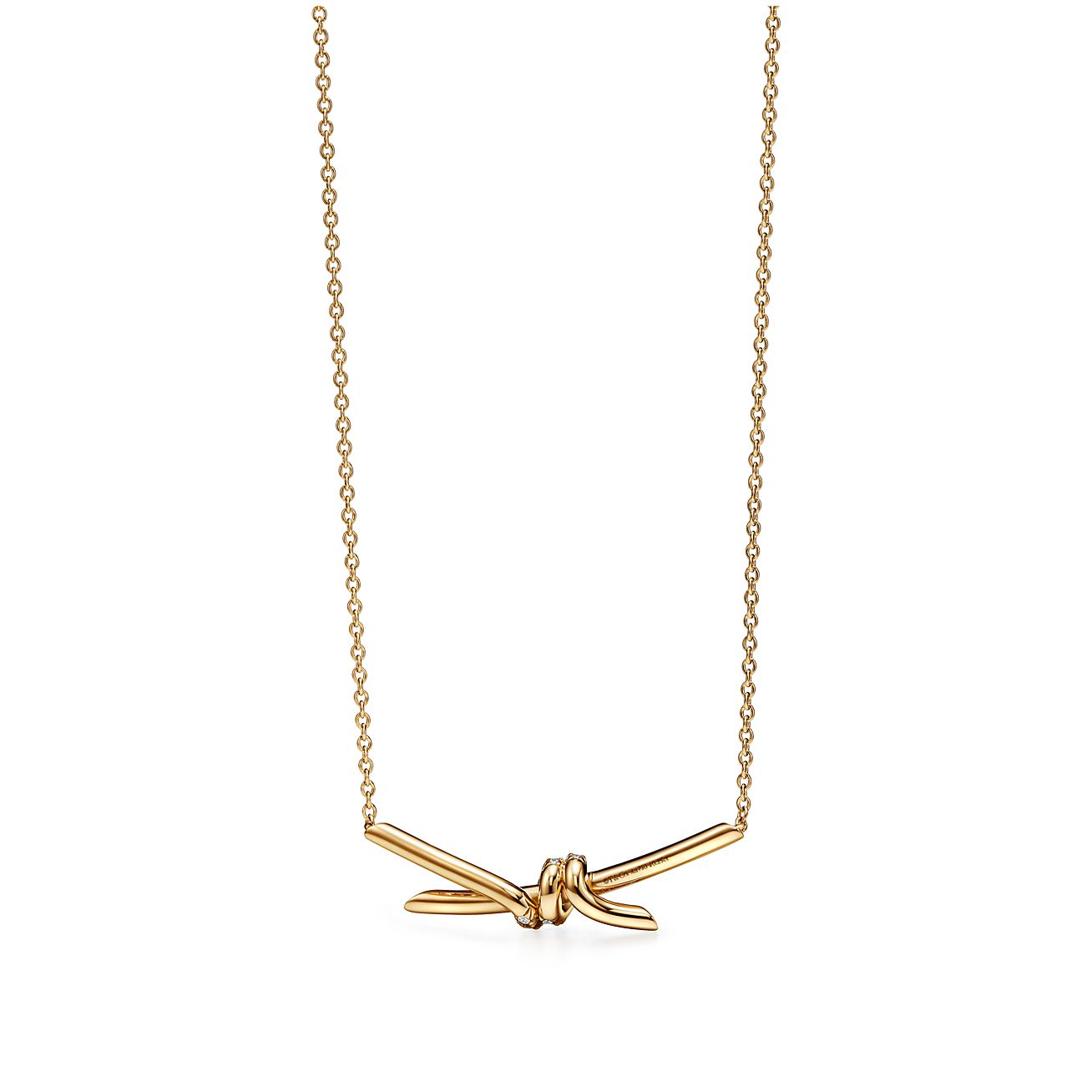 Tiffany & Co. Knot Pendant in Yellow Gold with Diamonds