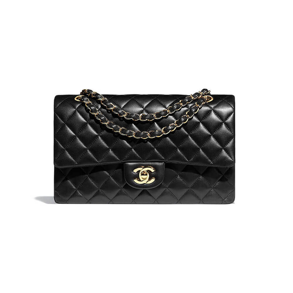 Chanel Classic Handbag Lambskin & Gold Metal A01112